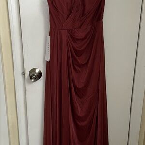 Elegant Burgundy Evening Gown